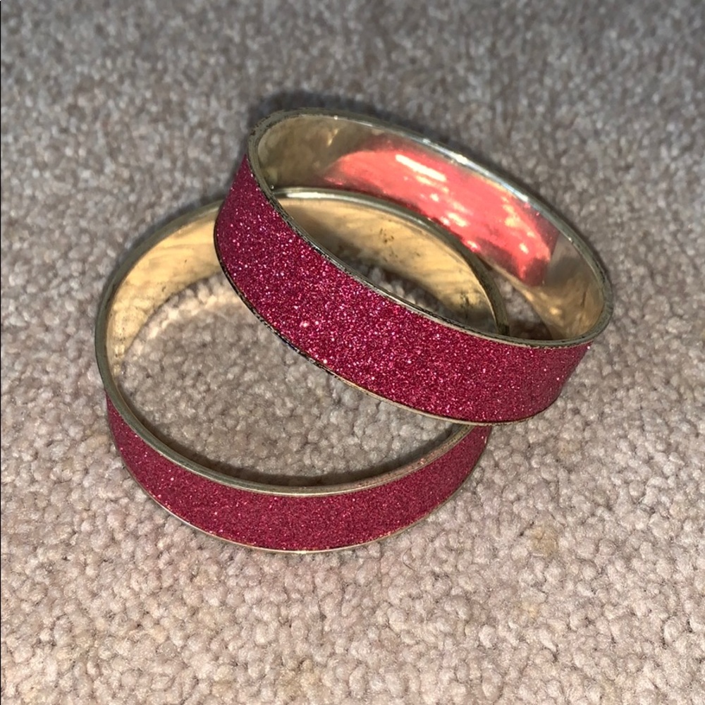 Pink glitter bracelets